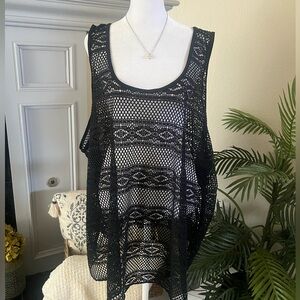 Black Lace Swim Cover-Up